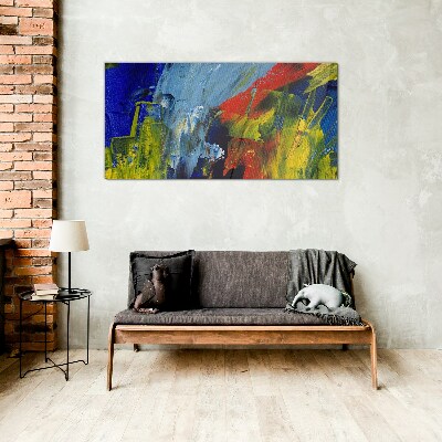 Foto op glas Dynamische kleuren in een abstract landschap