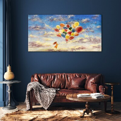 Schilderij op glas Dromen in de wolken