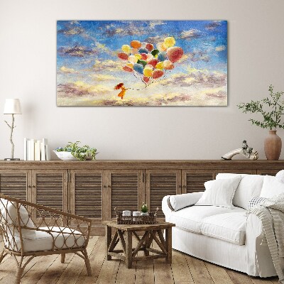 Schilderij op glas Dromen in de wolken