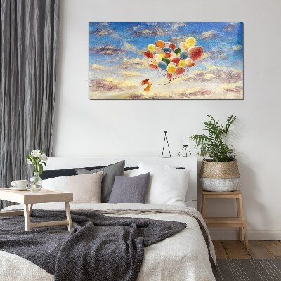 Schilderij op glas Dromen in de wolken