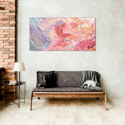 Foto op glas Pastelkleurige emoties in beweging