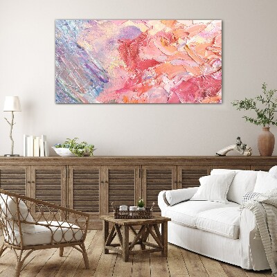 Foto op glas Pastelkleurige emoties in beweging