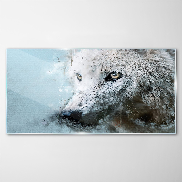 Schilderij op glas Het geheim van de wolf