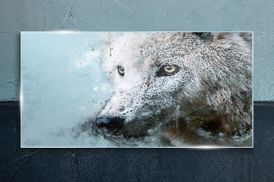 Schilderij op glas Het geheim van de wolf