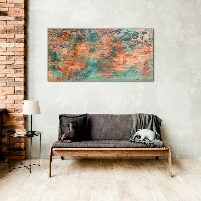 Foto op glas Abstract landschap in de kleuren van vuur