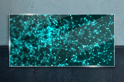 Glas foto Netwerkverbindingen in blauw