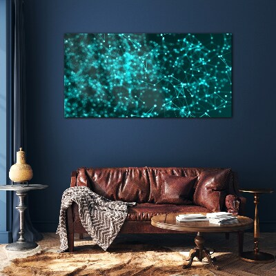 Glas foto Netwerkverbindingen in blauw