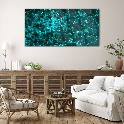 Glas foto Netwerkverbindingen in blauw