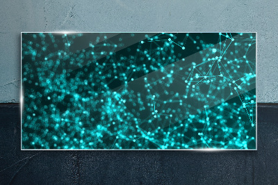 Schilderij op glas Digitaal netwerk in tinten blauw