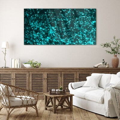 Schilderij op glas Digitaal netwerk in tinten blauw