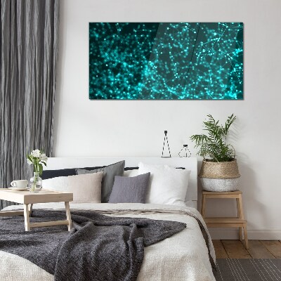 Schilderij op glas Digitaal netwerk in tinten blauw