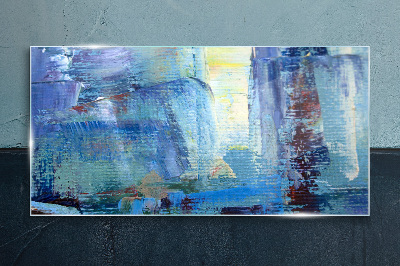 Schilderij op glas Abstract landschap in blauwtinten