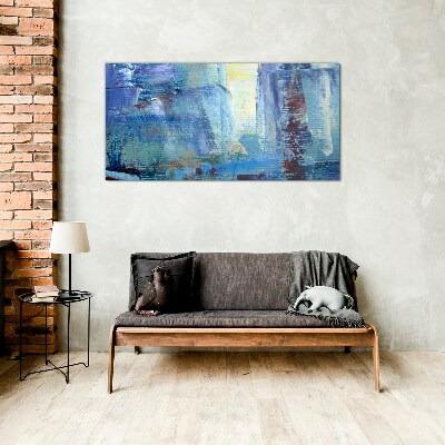 Schilderij op glas Abstract landschap in blauwtinten