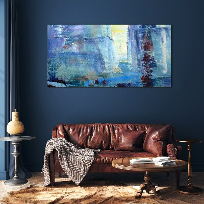 Schilderij op glas Abstract landschap in blauwtinten