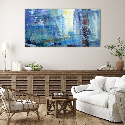 Schilderij op glas Abstract landschap in blauwtinten