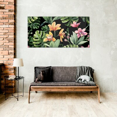 Glas foto Tropische tuin in aquarel