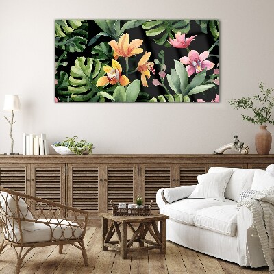 Glas foto Tropische tuin in aquarel