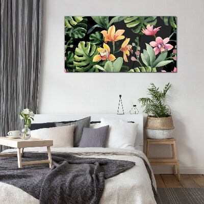 Glas foto Tropische tuin in aquarel