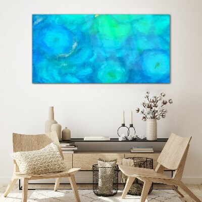 Schilderij op glas Turquoise cirkels in blauw