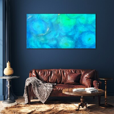 Schilderij op glas Turquoise cirkels in blauw