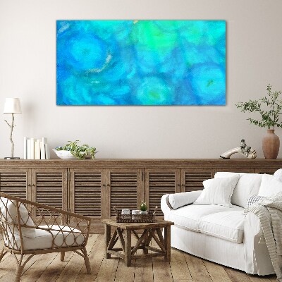 Schilderij op glas Turquoise cirkels in blauw