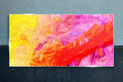 Glas foto Kleurrijke abstractie in warme tinten