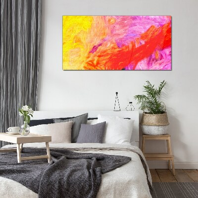 Glas foto Kleurrijke abstractie in warme tinten