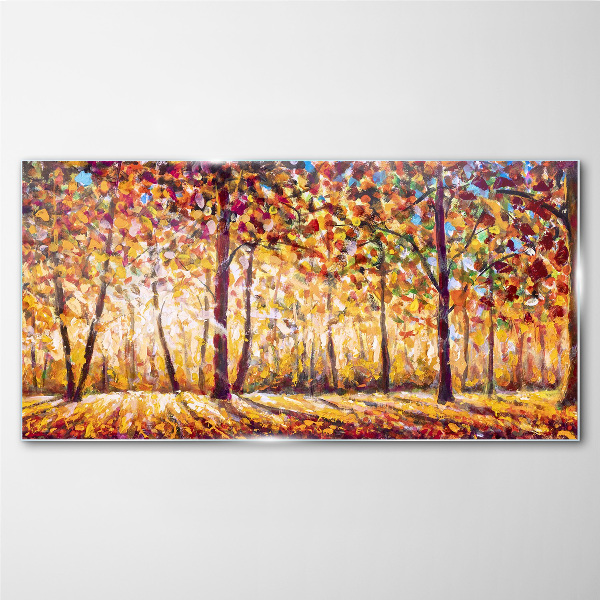 Glas foto Gouden herfst in het bos