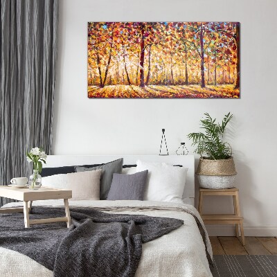 Glas foto Gouden herfst in het bos