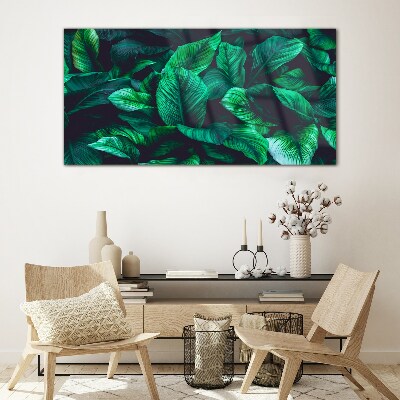 Schilderij op glas Groene symfonie van bladeren