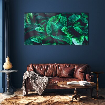 Schilderij op glas Groene symfonie van bladeren