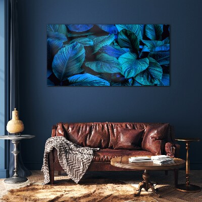 Foto op glas Een groen paradijs in tinten blauw