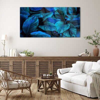 Foto op glas Een groen paradijs in tinten blauw