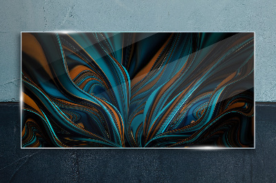 Foto op glas Golven van kleur in beweging