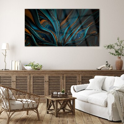 Foto op glas Golven van kleur in beweging