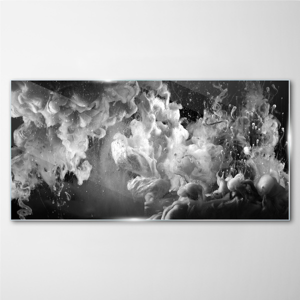 Foto op glas Dynamische wolken in zwart-wit