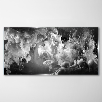 Foto op glas Dynamische wolken in zwart-wit
