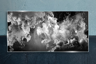 Foto op glas Dynamische wolken in zwart-wit