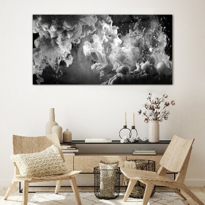 Foto op glas Dynamische wolken in zwart-wit