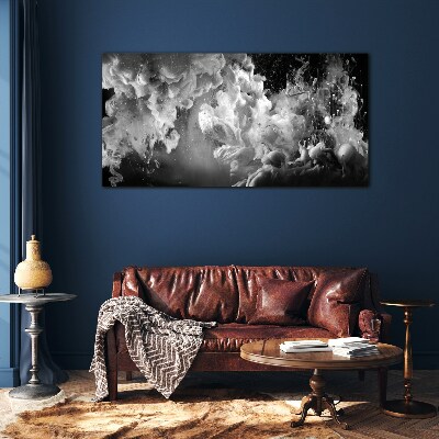 Foto op glas Dynamische wolken in zwart-wit