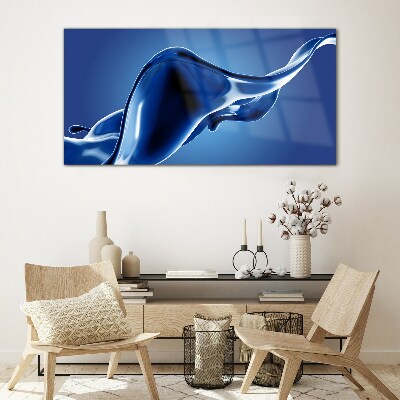 Schilderij op glas Een golf van blauw licht