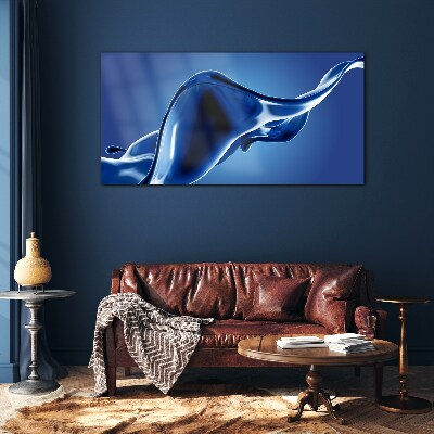 Schilderij op glas Een golf van blauw licht