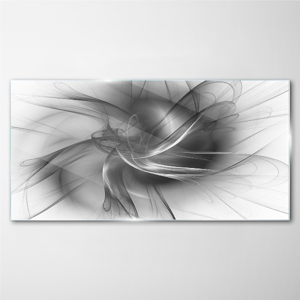 Schilderij op glas Abstracte wervelingen in monochrome tinten