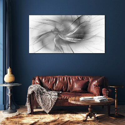 Schilderij op glas Abstracte wervelingen in monochrome tinten