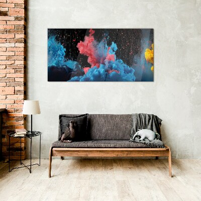 Foto op glas Uitdrukking van kleurrijke wolken