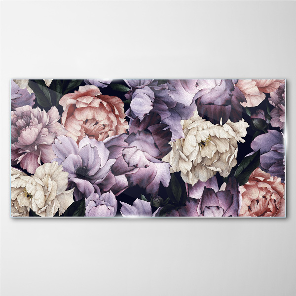 Glas foto Bloemencompositie in pasteltinten