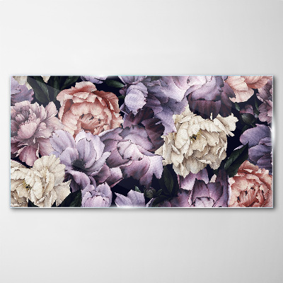 Glas foto Bloemencompositie in pasteltinten