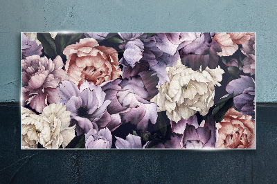 Glas foto Bloemencompositie in pasteltinten