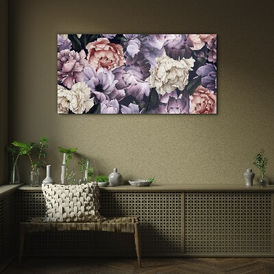 Glas foto Bloemencompositie in pasteltinten