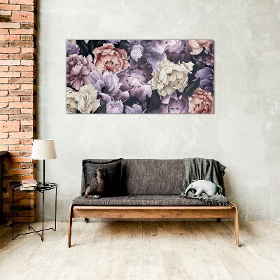 Glas foto Bloemencompositie in pasteltinten